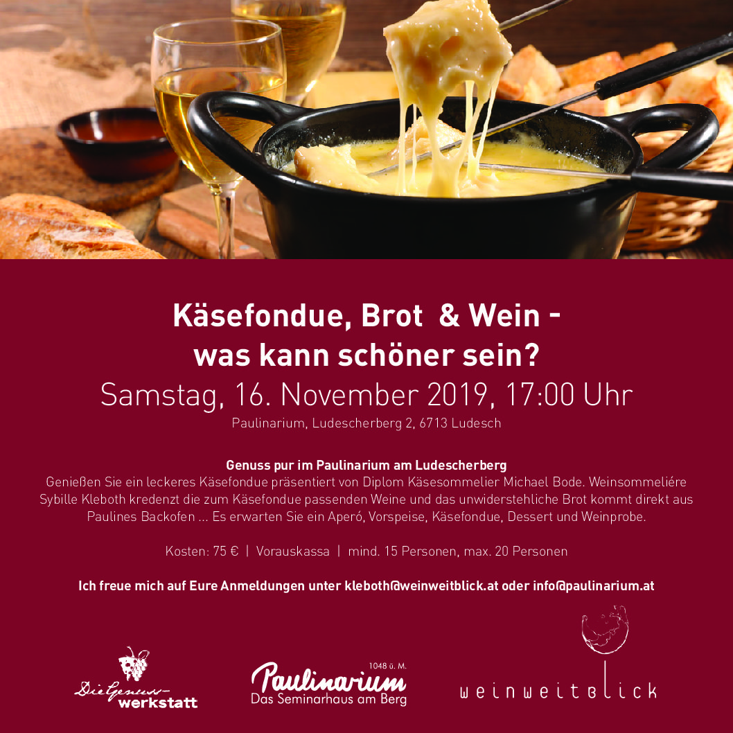 Käsefondue, Brot und Wein